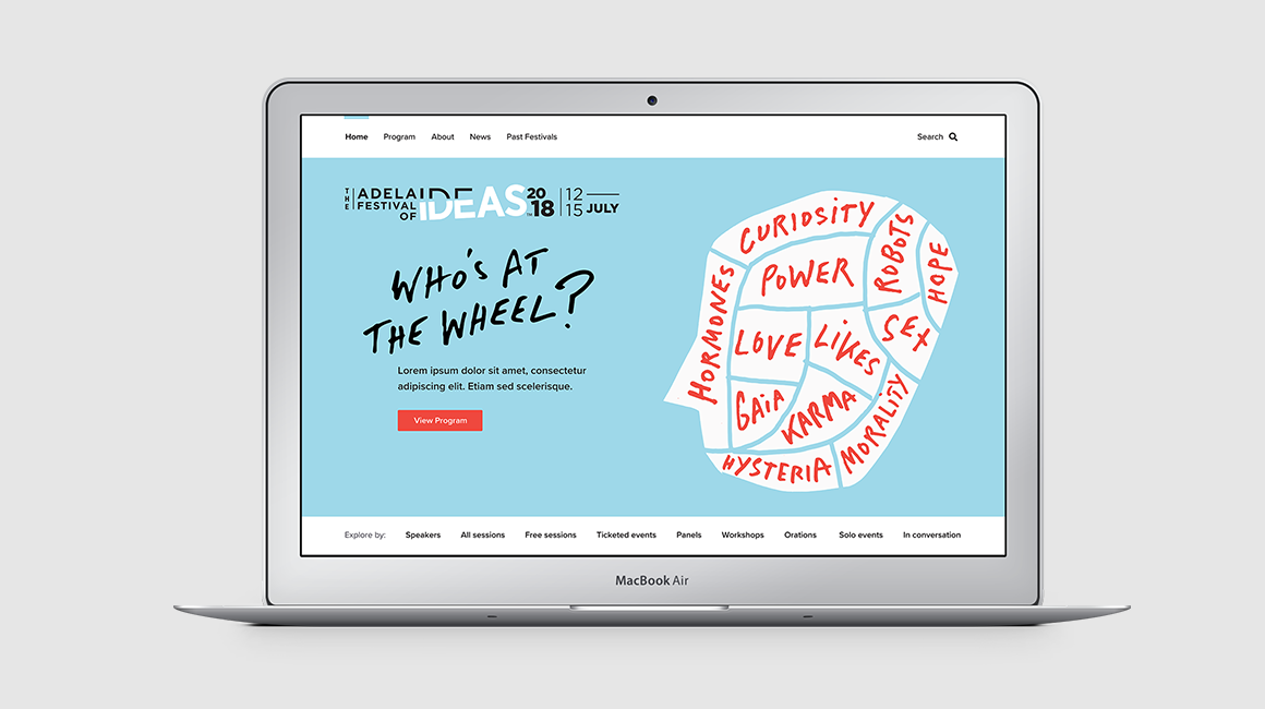 Adelaide Festival of Ideas - Website - Homepage desktop