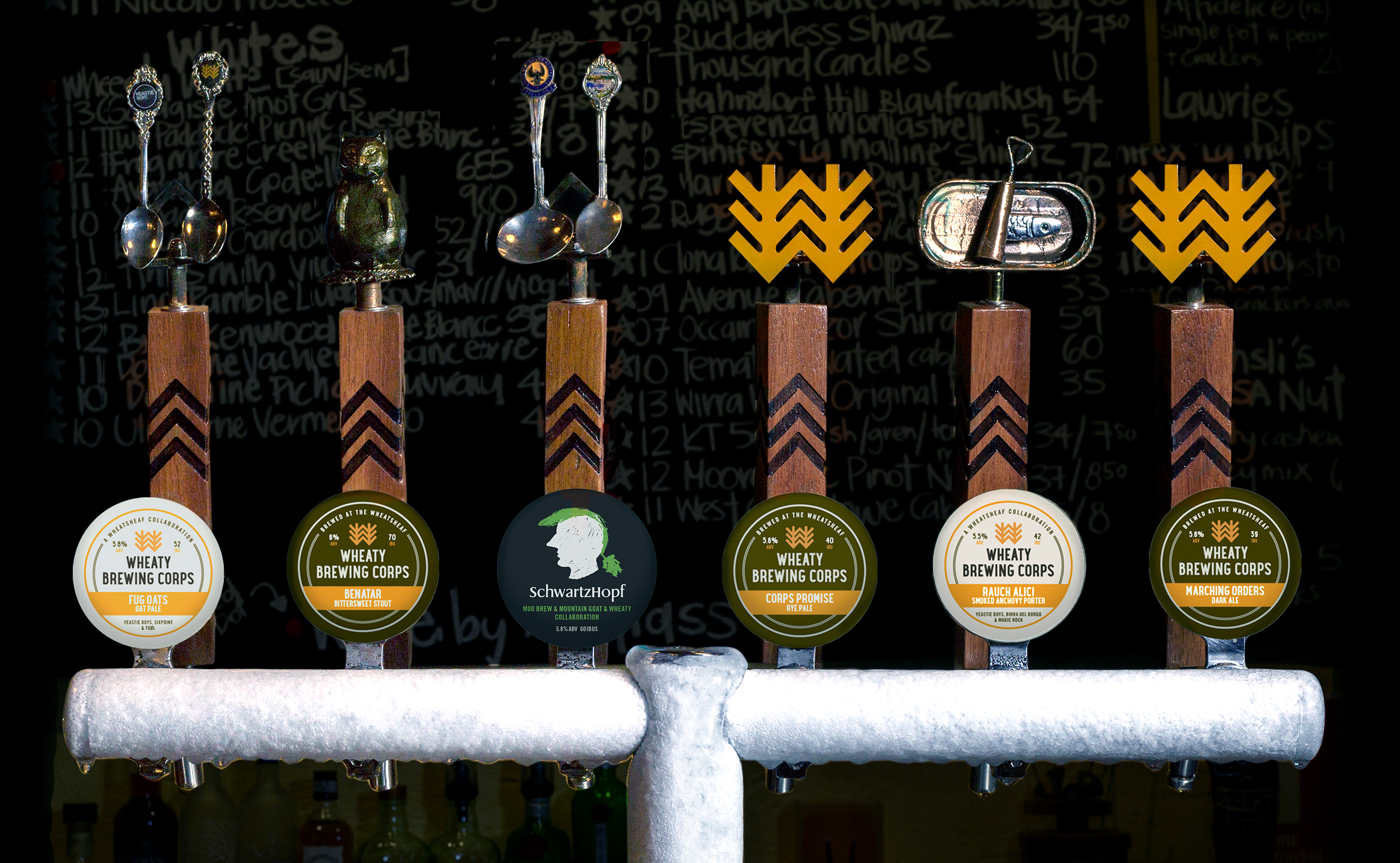 Wheaty Brewing Corps - Branded beer taps