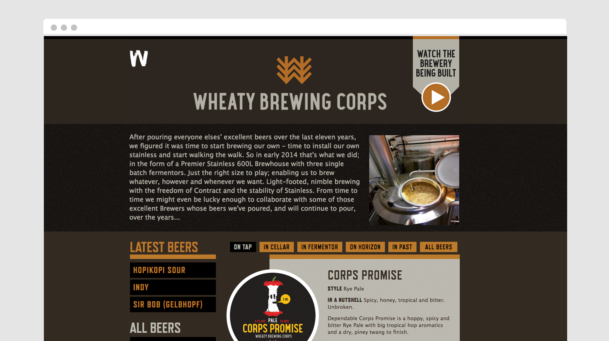 Wheaty Brewing Corps - website - desktop