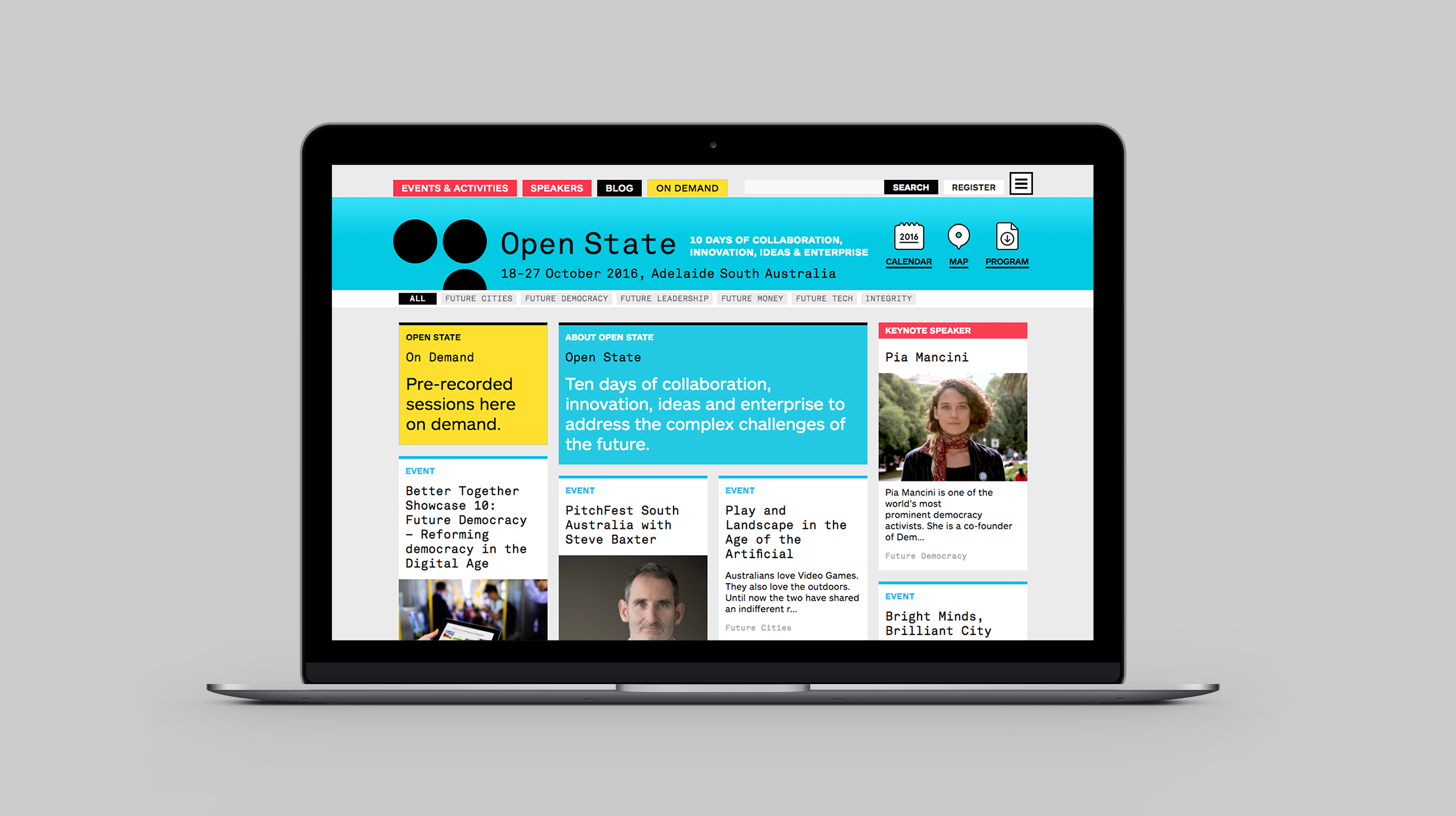 Open State website - desktop