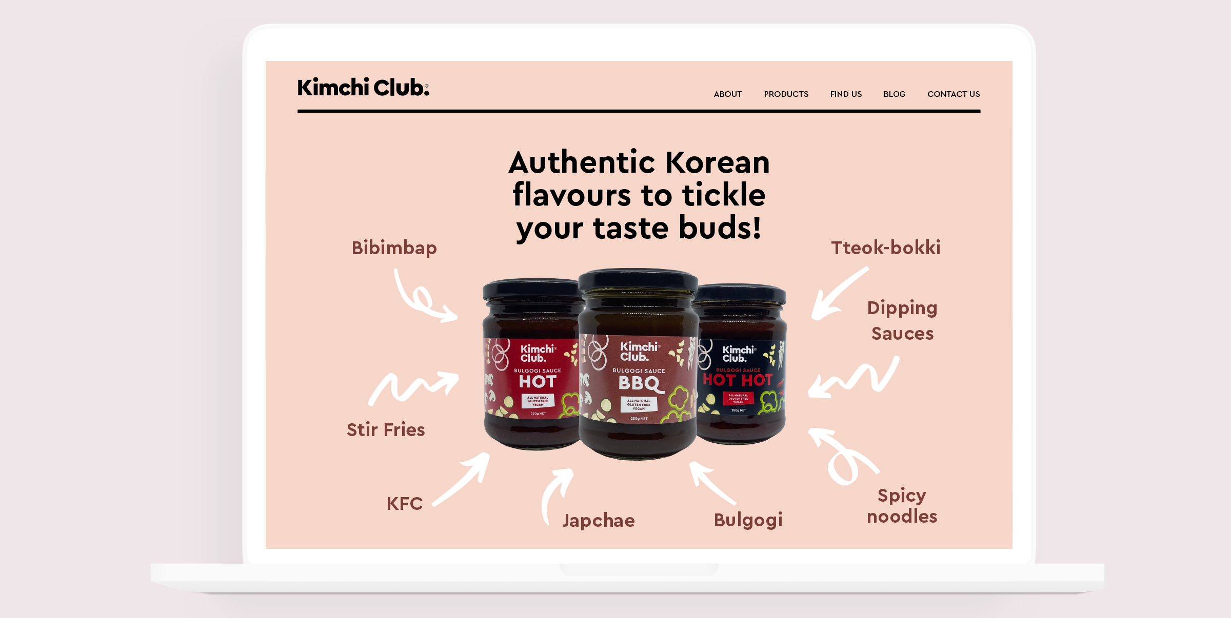 Kimchi club desktop mockup