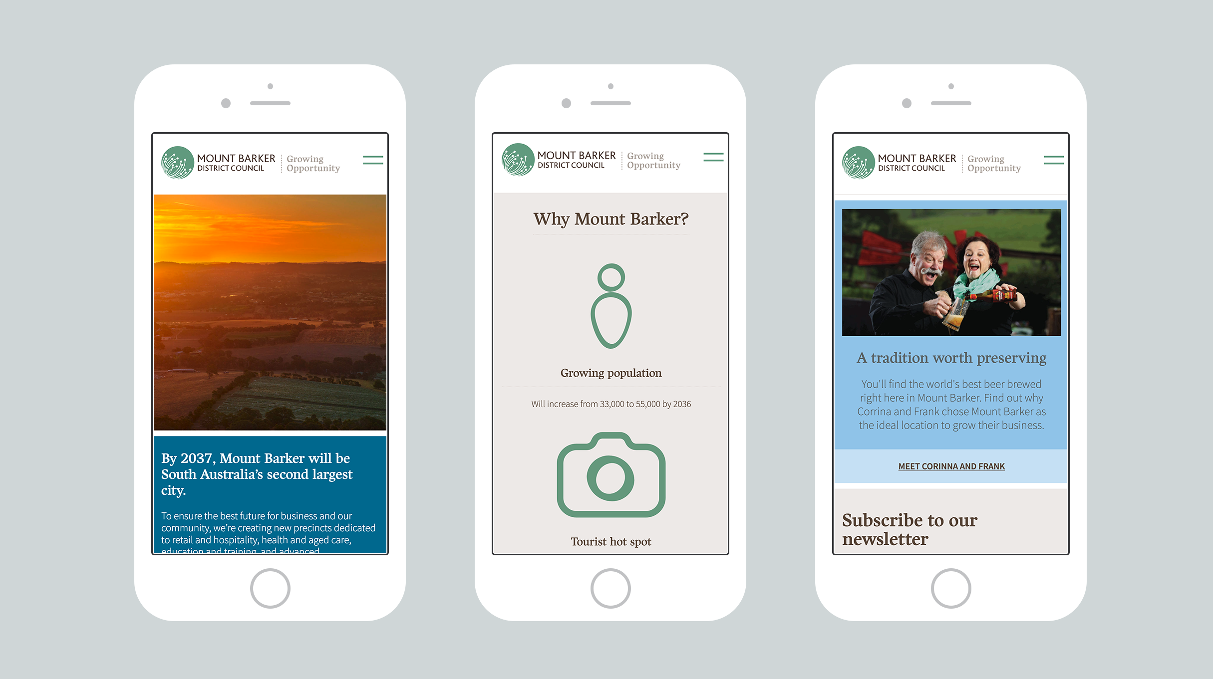 Mount Barker - Website mobile views