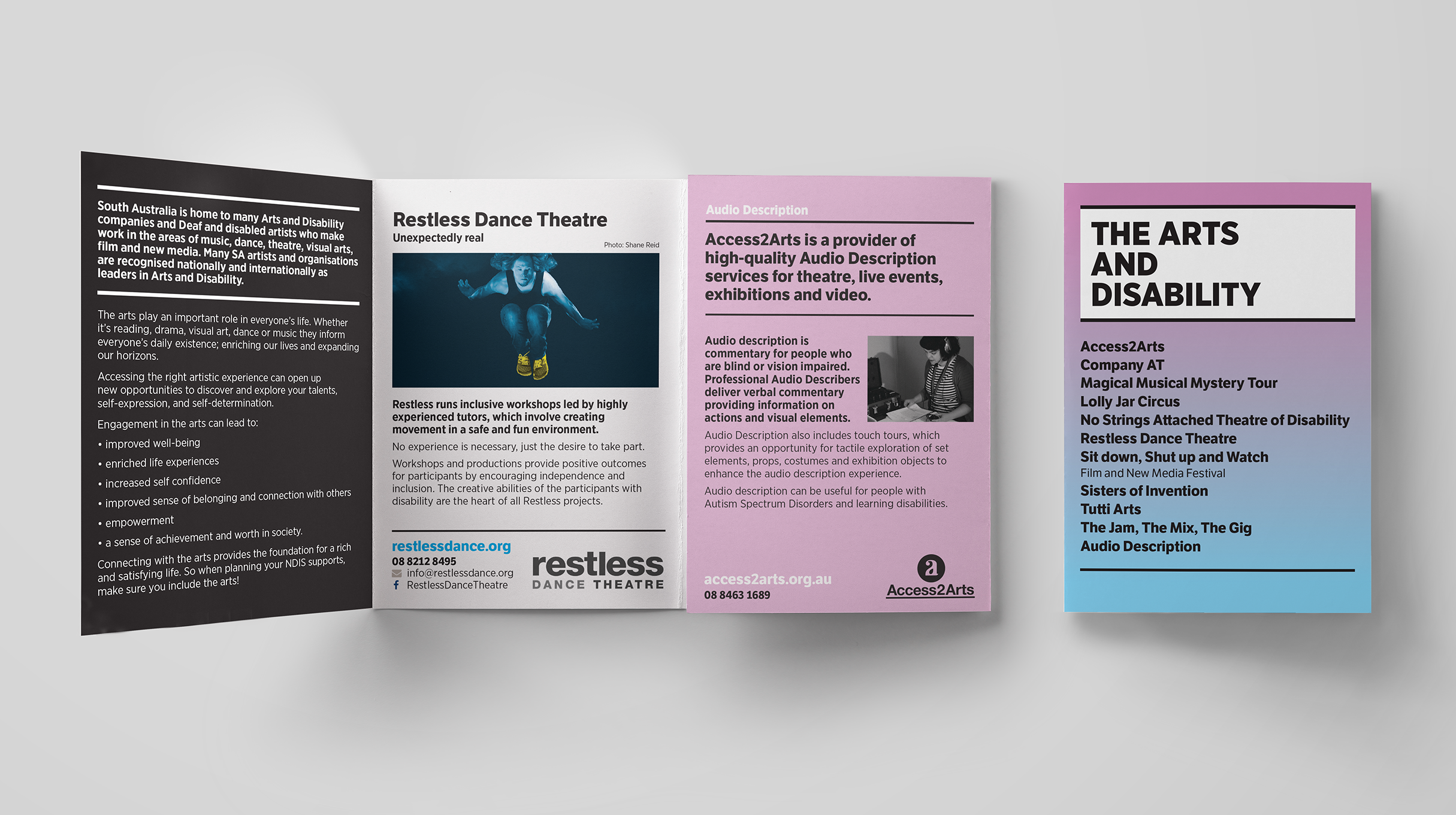 Access2Arts - printed program, a6, 6 panels