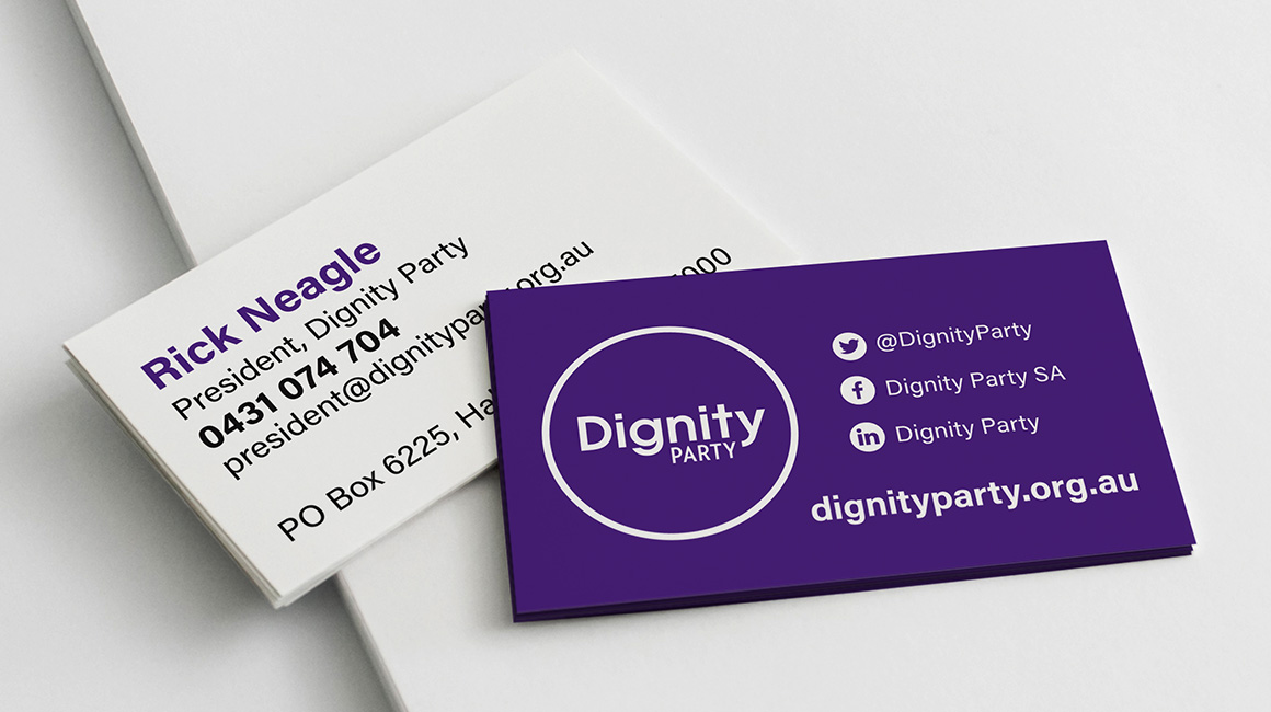Dignity Party business cards