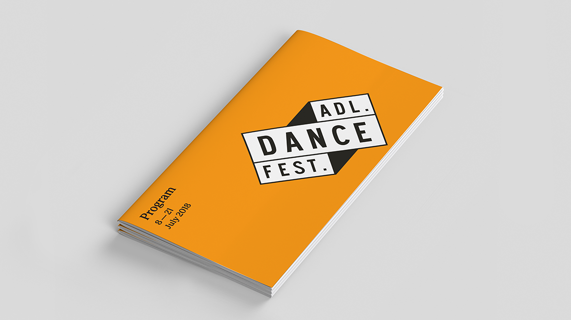Adelaide Dance Festival - Printed program - cover - bright orange with bold logo
