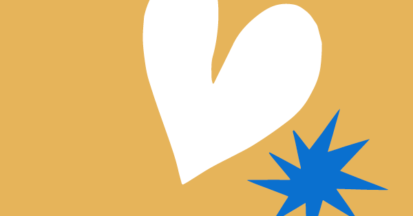 A picture of a wine heart and a small blue star sits on the right side of a gold background