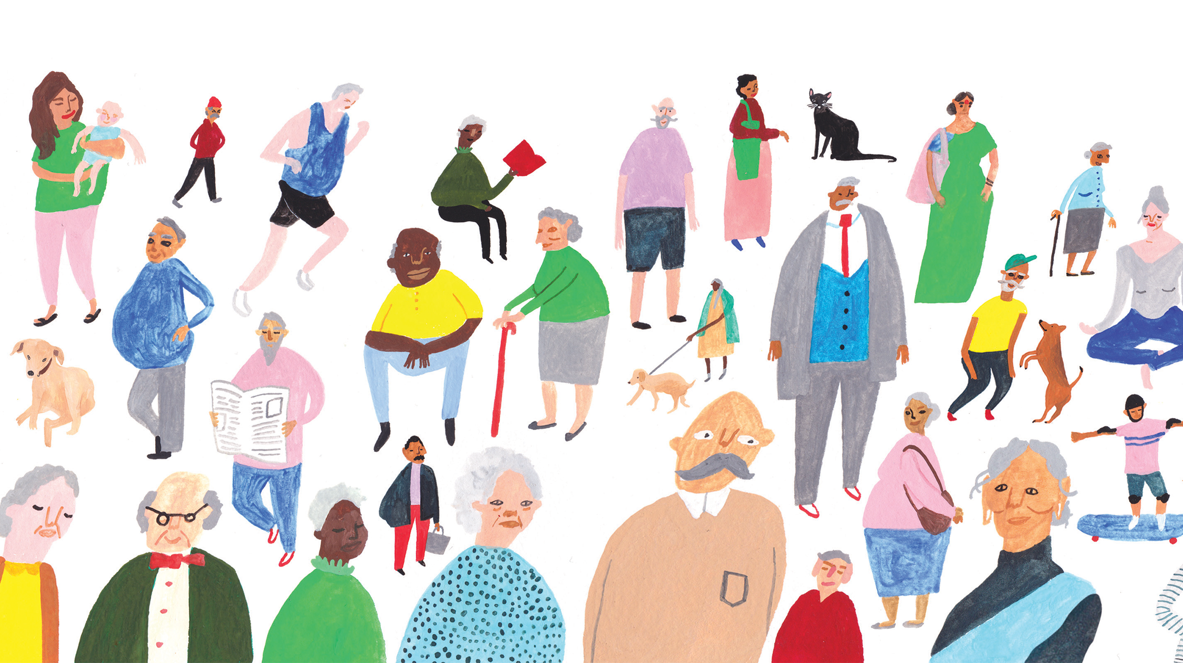 Helping Hand - custom illustrations - diverse range of people