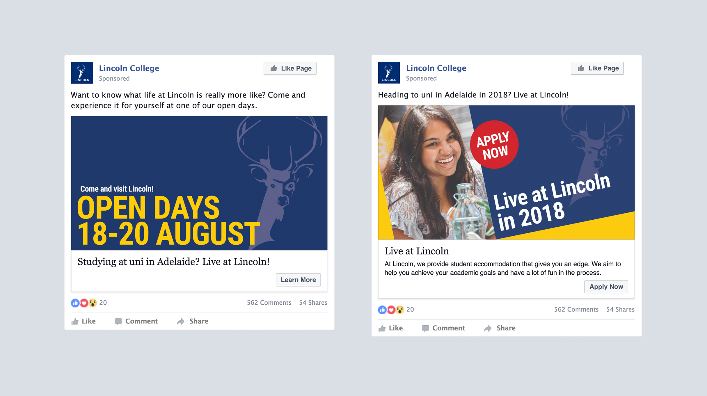 Lincoln College Facebook Advertising