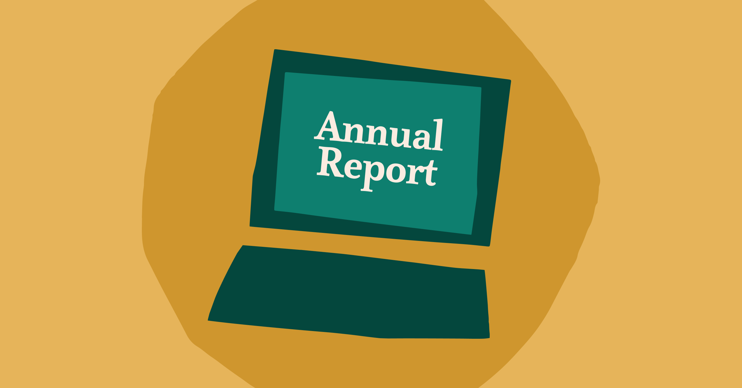 Annual Report on computer screen illustration