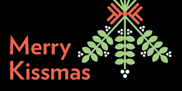 Merry Kissmas graphic with mistletoe