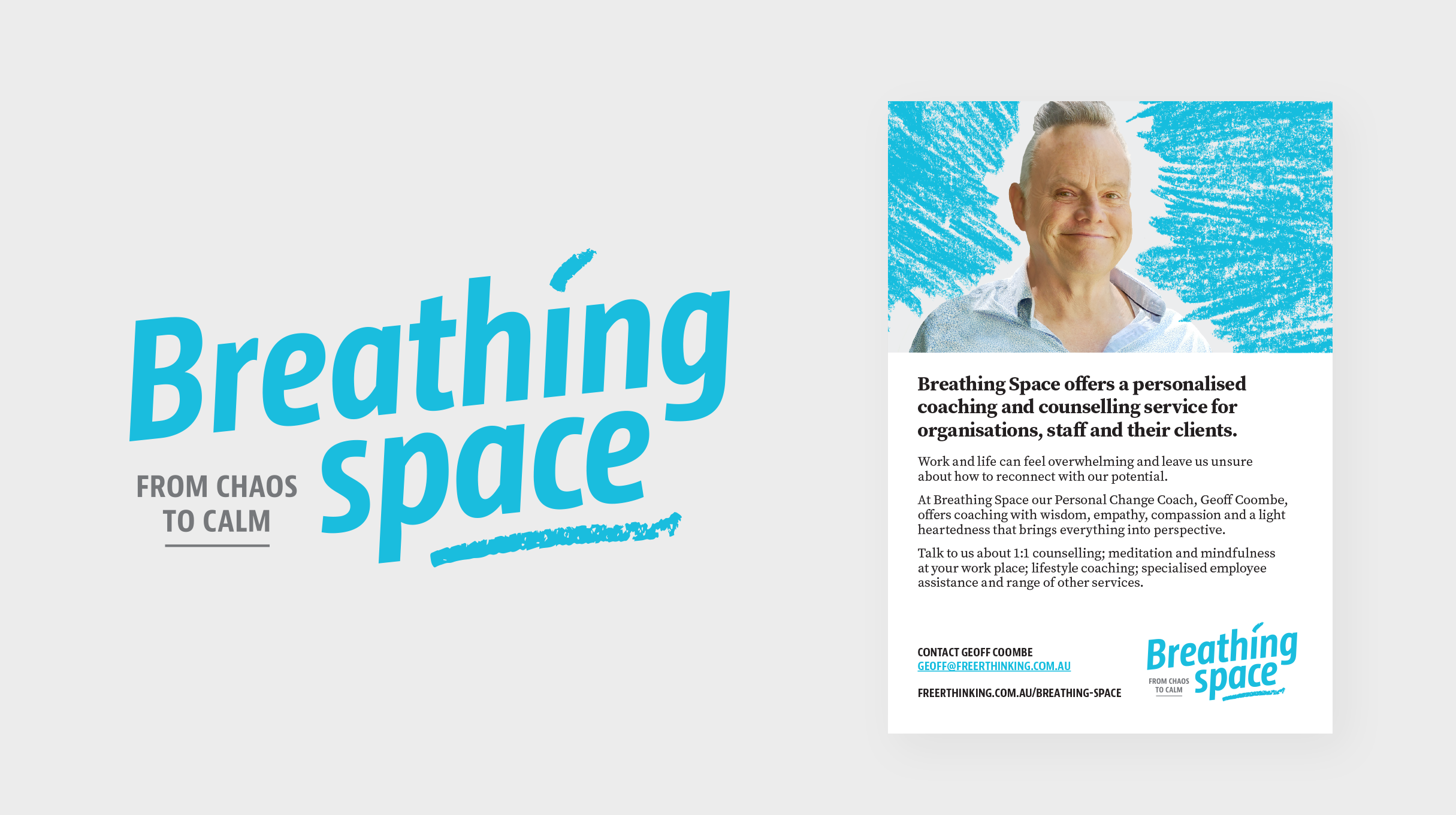 Breathing Space (Freerthinking sub brand) - logo and poster