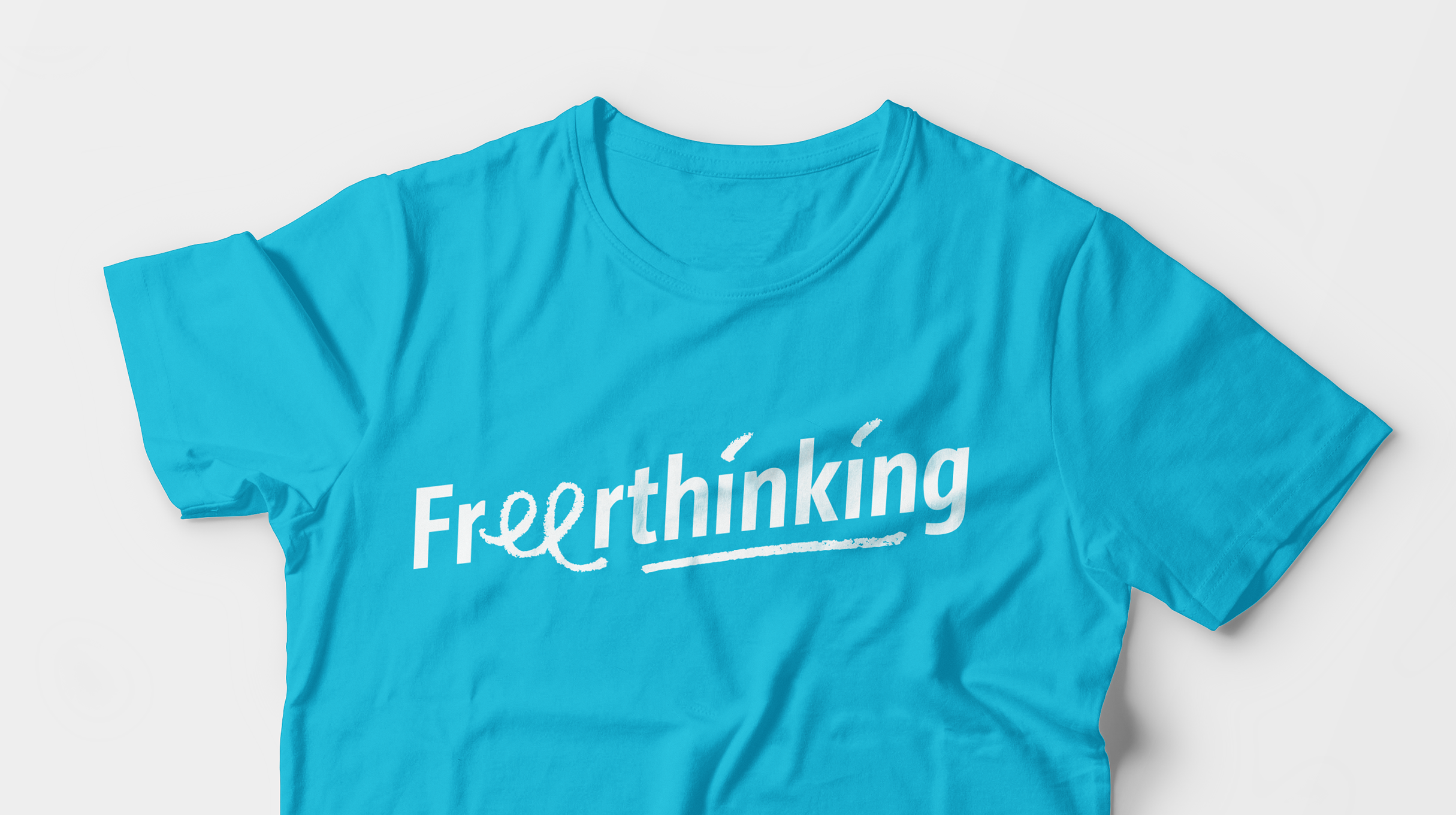 Freerthinking - Tshirt (blue shirt, white logo)