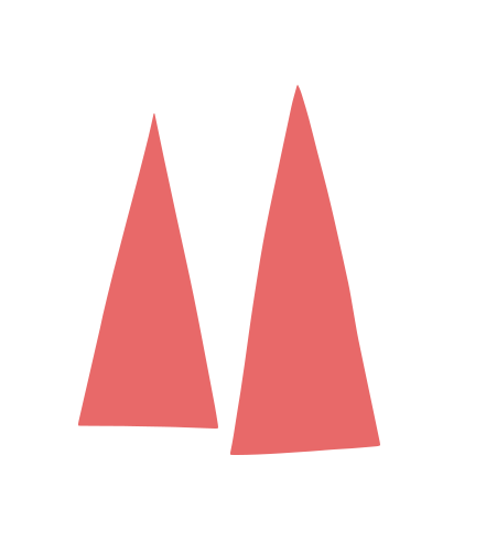 two red triangles representing graphic design services