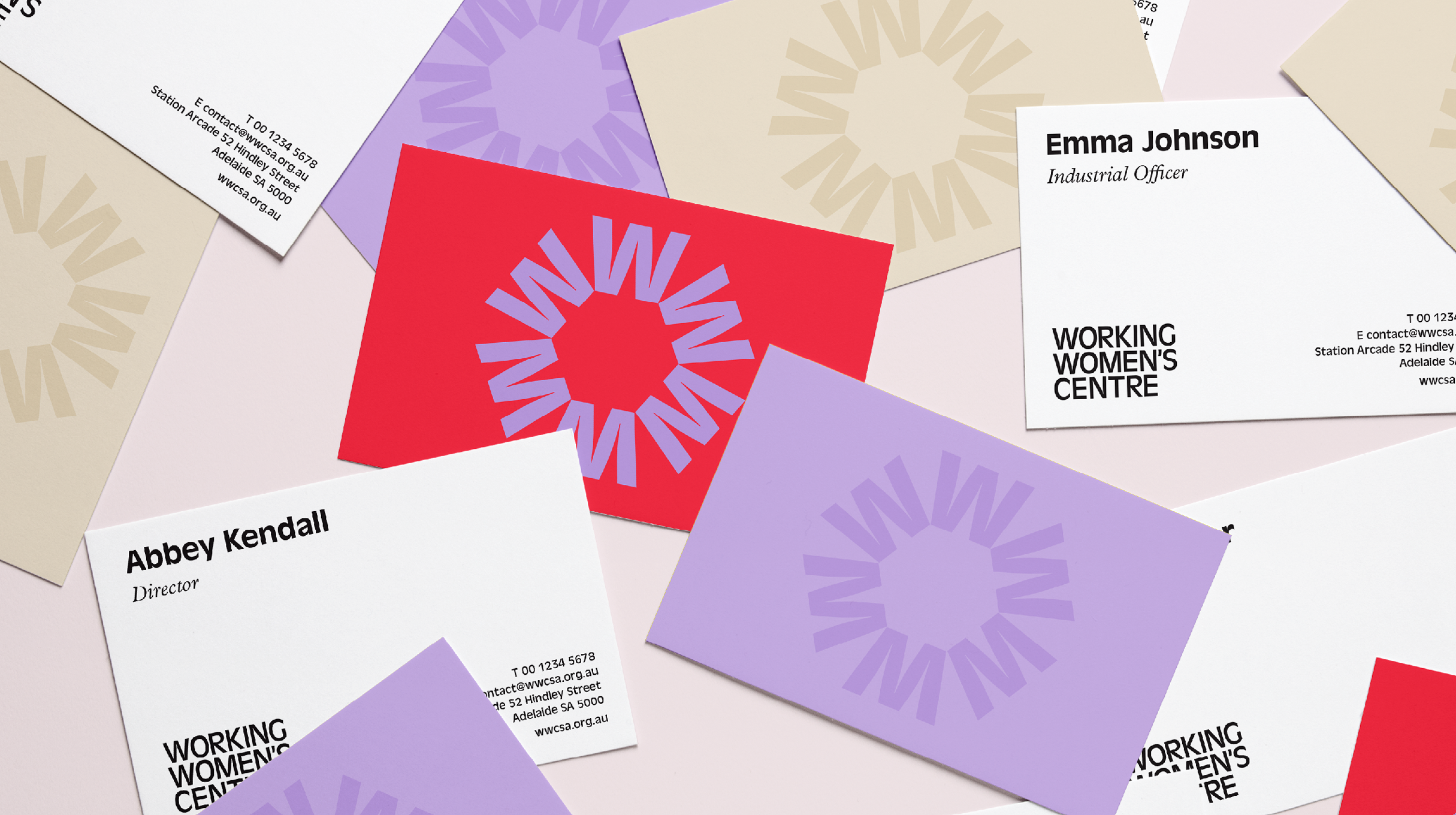 Working Women's Centre business cards mockup