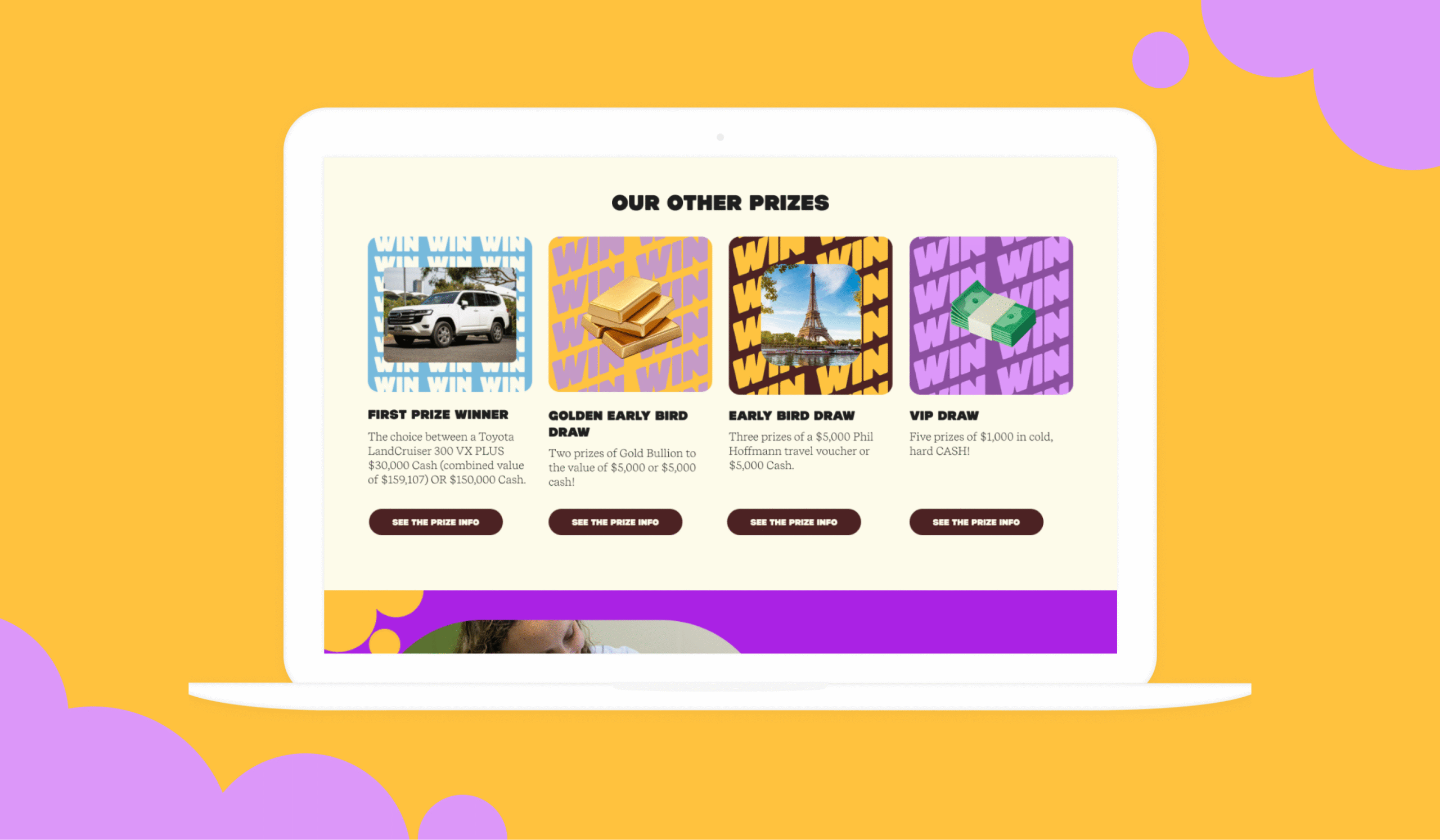 WCH Foundation Lottery Website mockup