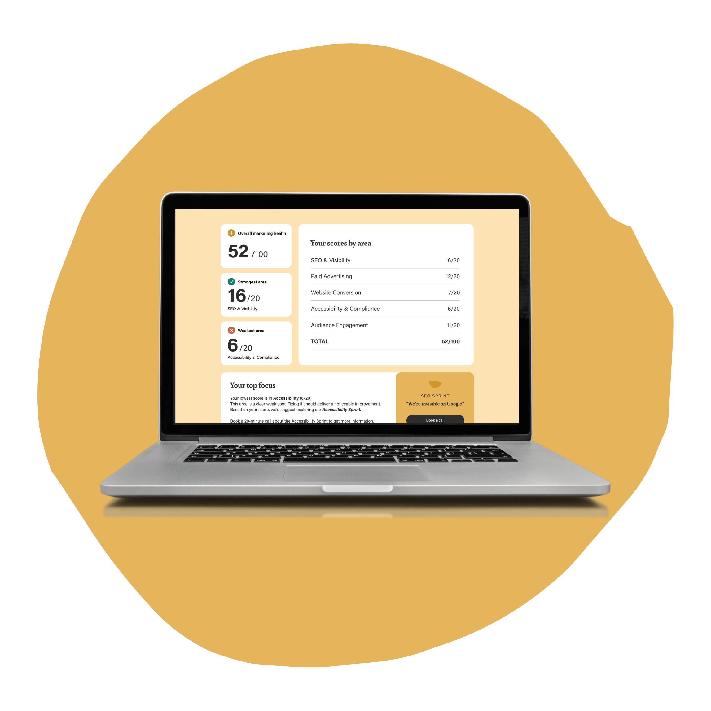 Design mockup of results page